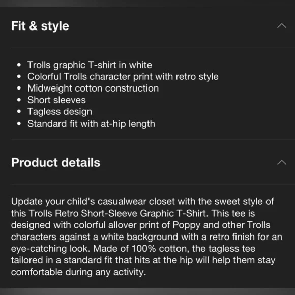 Trolls  Girl's Printed  T-Shirt White pastel Multicolor choose your size 👇 - Picture 4 of 7